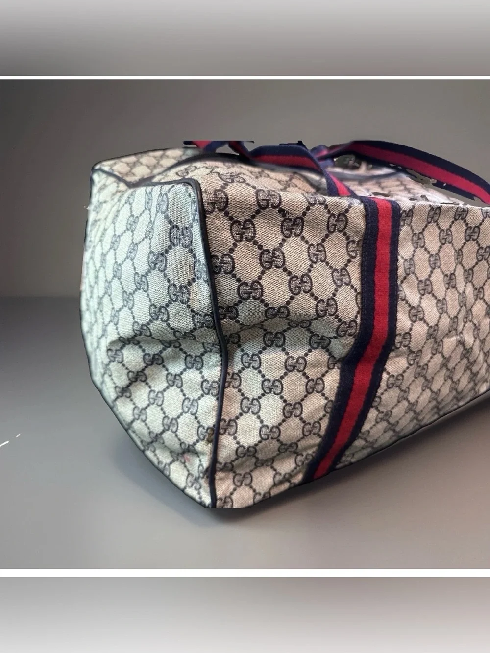 Gucci Duffle Bag GG Logo Canvas Folding Travel Carry On